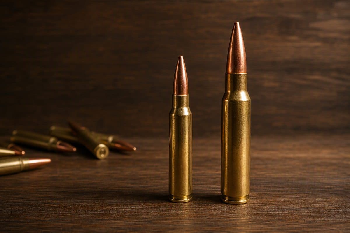 Two rifle cartridges side by side