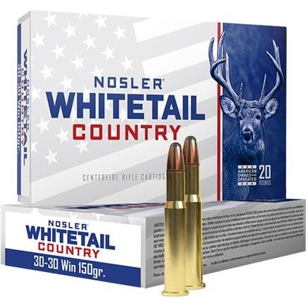 NOSLER WHITETAIL COUNTRY 30-30 WIN AMMO 150GR SP BRASS CASED 20RD BOX — product photograph