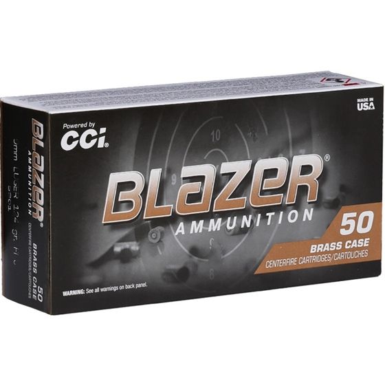 CCI BLAZER BRASS 9MM LUGER 124GR FMJ 50RD BOX — product photograph