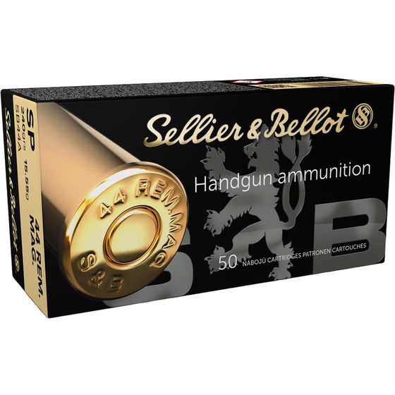 SELLIER&amp;BELLOT 44 REM MAG AMMO 240GR SOFT POINT BRASS CASED 50RD BOX — product photograph