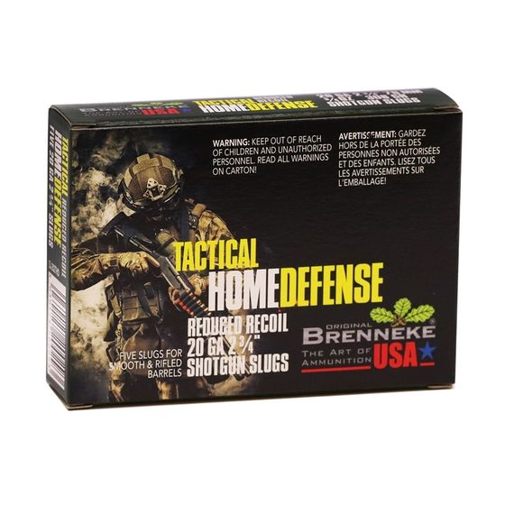 Brenneke Tactical Home Defense 20GA AMMO 2.75in 3/4oz 1250FPS 5rd Box — product photograph