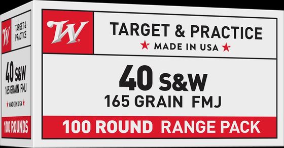 Winchester Ammo USA40SWVP USA 40 S&amp;W AMMO 165 gr Full Metal Jacket (FMJ) 100RD BOX — product photograph
