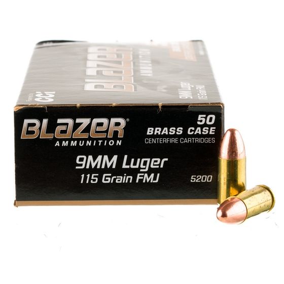 CCI BLAZER BRASS 9MM LUGER 115GR FMJ 250RDS — product photograph