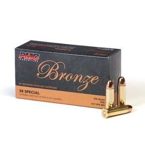 PMC 38 SPECIAL AMMO 132GR FMJ BRASS CASED 50RD BOX — product photograph